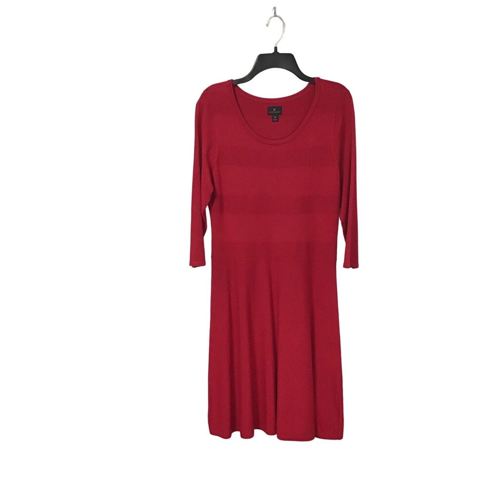 Worthington Red Long Sleeve Sweater Dress‎ Women's Size M